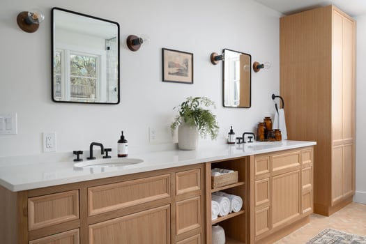Redesigned bathroom cabinets